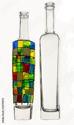 transparent and multicolired bottles photo