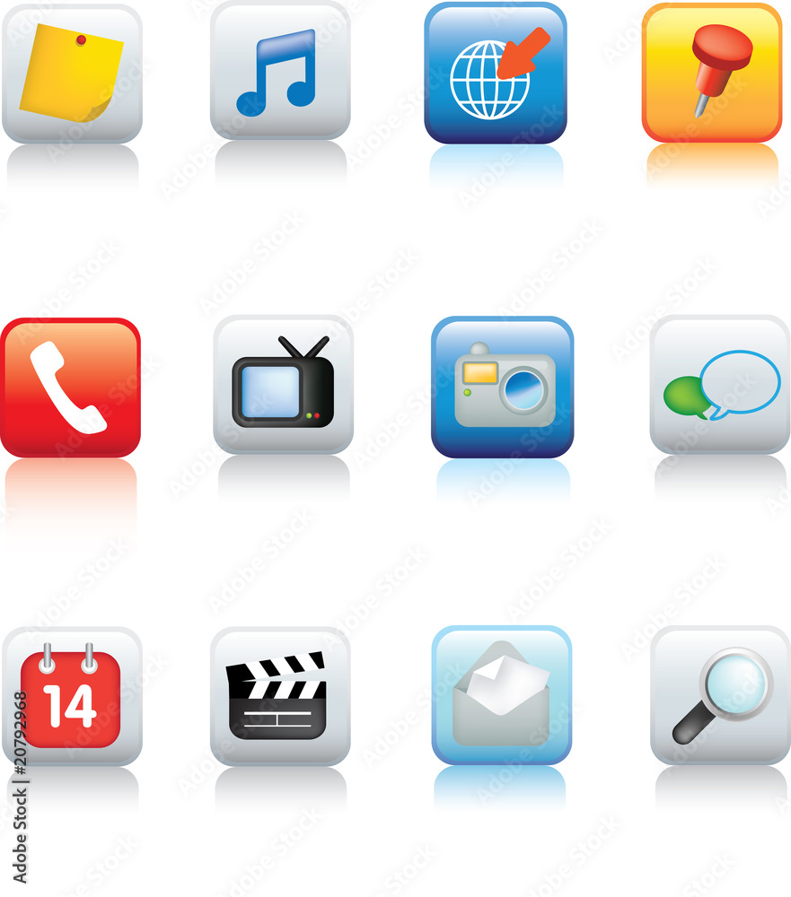 Set of typical mobile phone icons