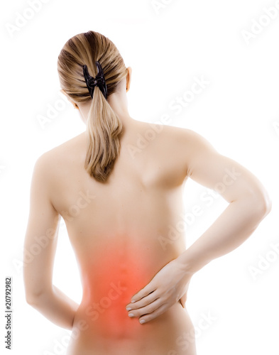 Woman massaging pain back
