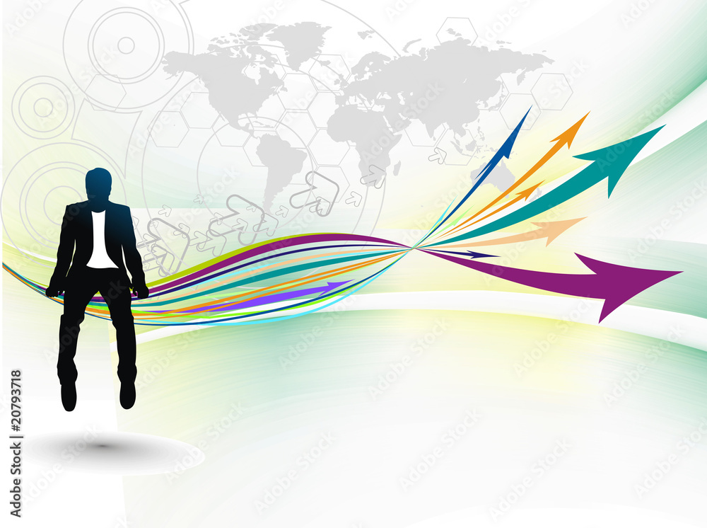 Obraz premium businessman sitting in the growth of arrow