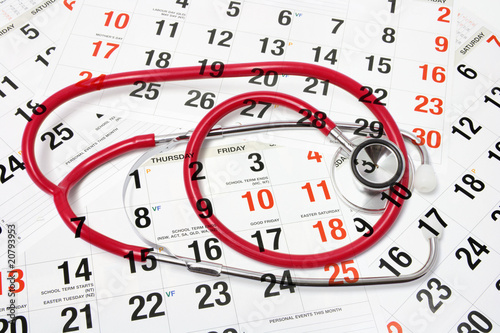 Calendar Pages and Stethoscope