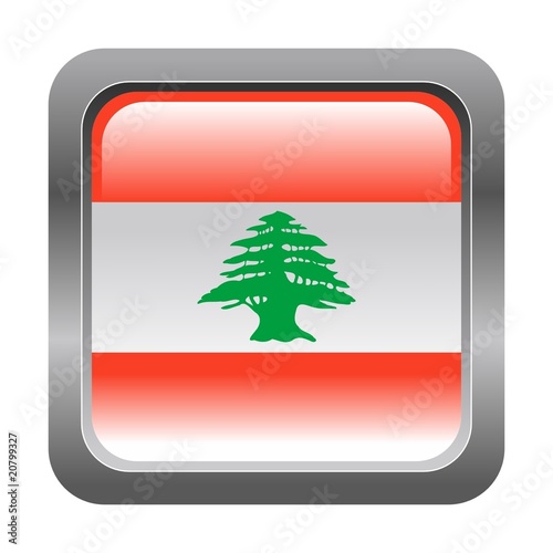metallic button in colors of Lebanon