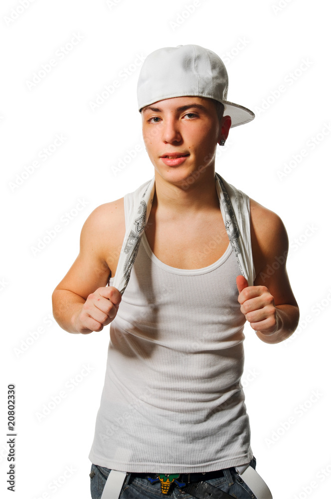 Handsome young man on white Handsome young man on white