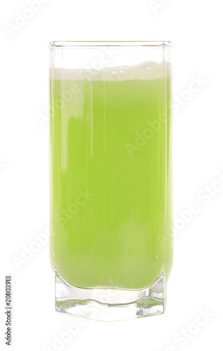 A glass of fresh celery juice