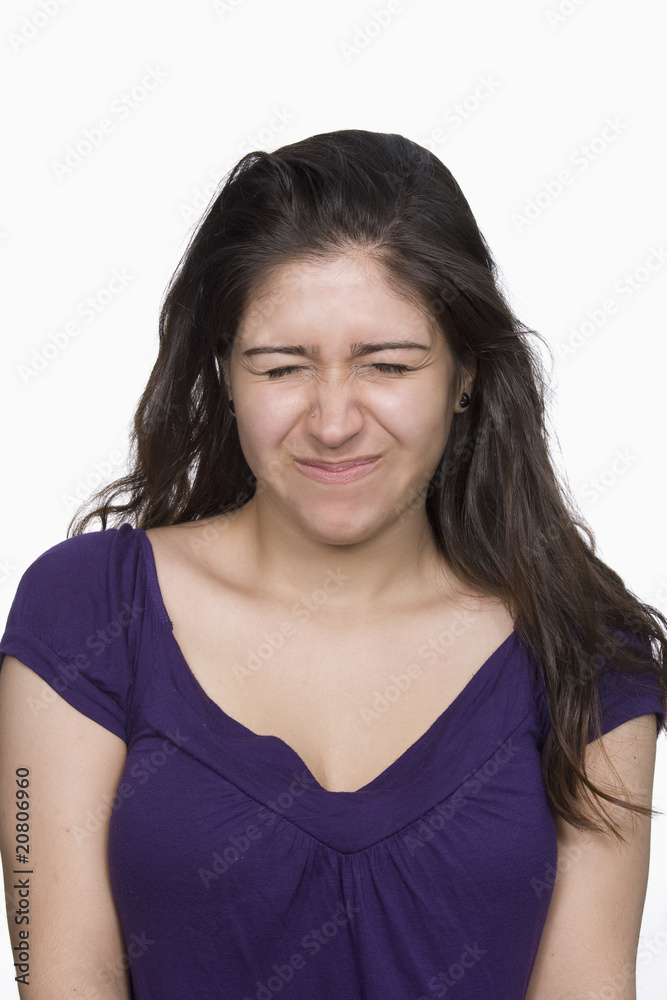 Young Woman with Eyes Closed. Isolated. Young Woman with Eyes Closed. Isolated.