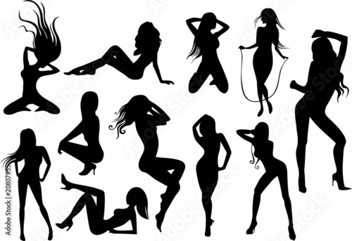 Female Stripper Silhouettes photo