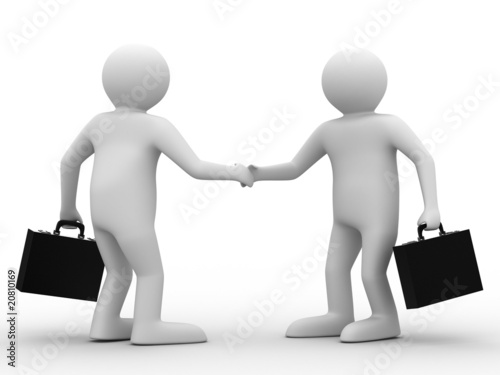 Handshake. Meeting two busi...