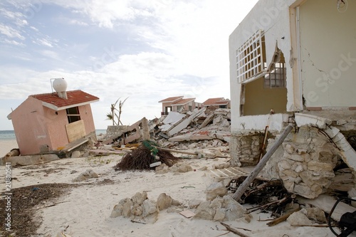 Cancun houses after hurricane storm
