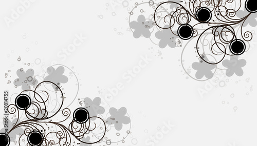 floral noir cercles