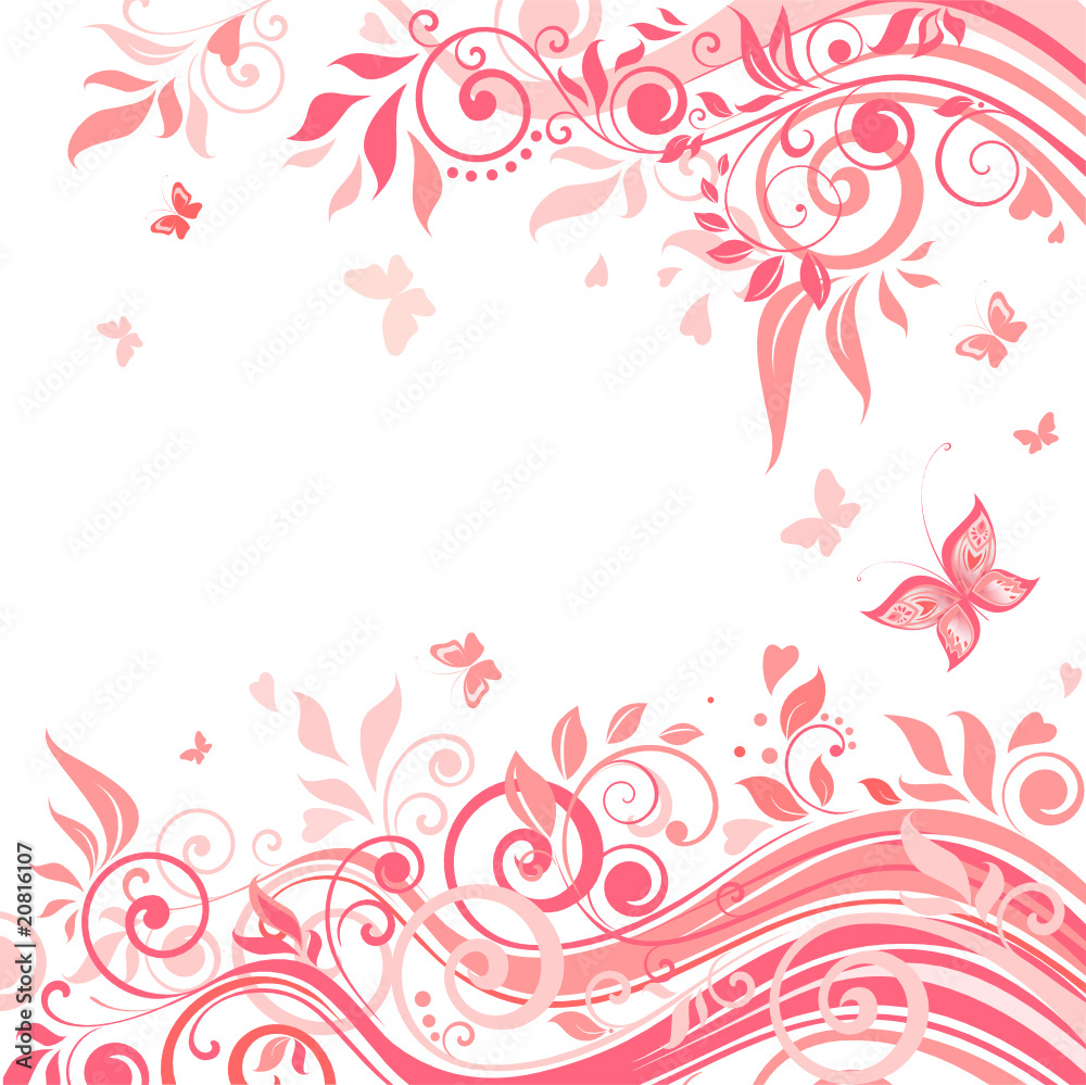 Floral pink card