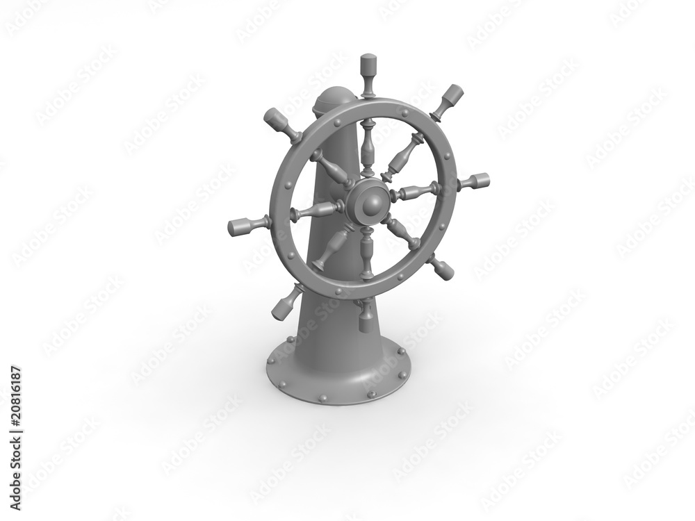 Obraz premium steering wheel isolated on white background