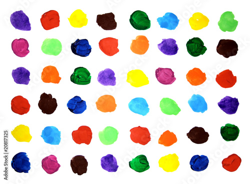 Color swatches on the paper sheet