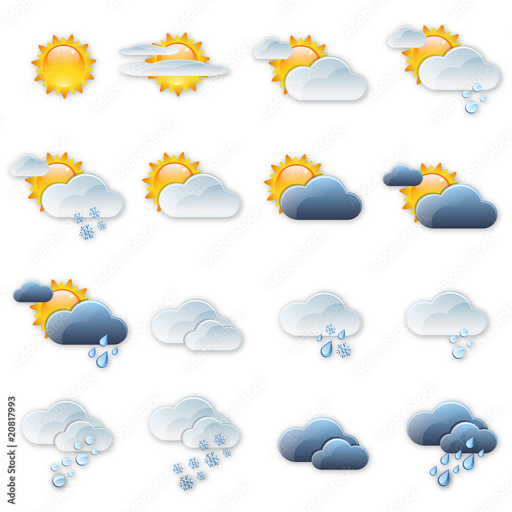 weather icons 2 - obrazy, fototapety, plakaty 