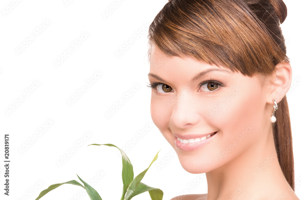 woman with sprout woman with sprout