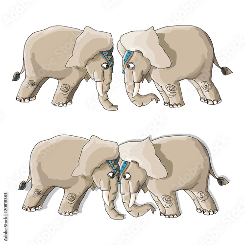 Eléphants de profil