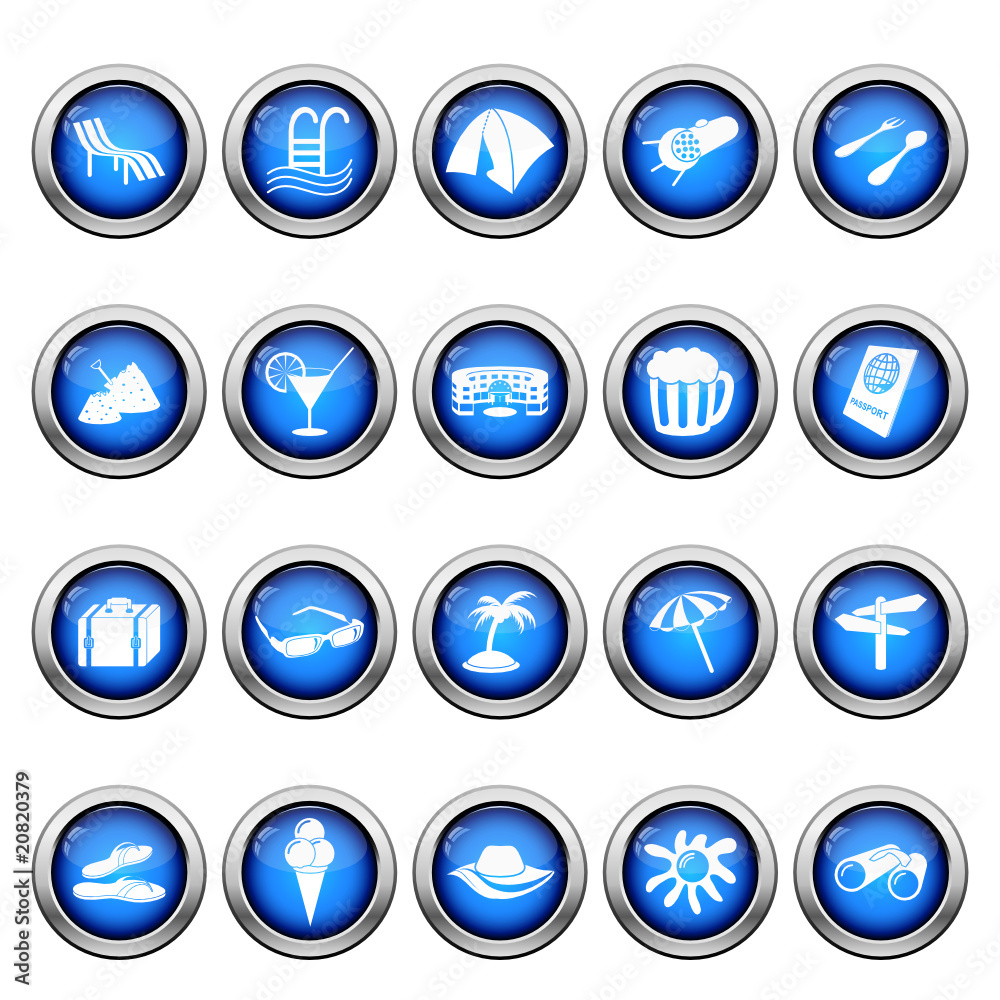 travel icons set