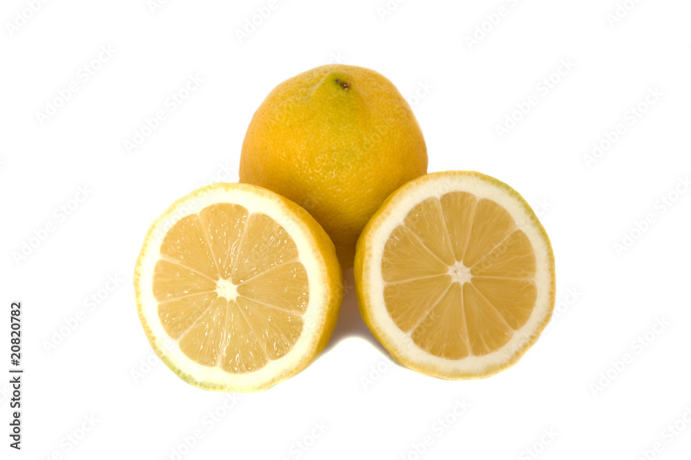 lemons on white