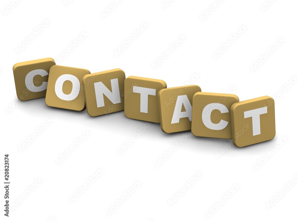Contact text. 3d rendered illustration isolated on white. Contact text. 3d rendered illustration isolated on white.