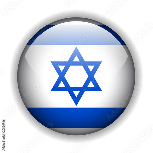 Israel flag button, vector