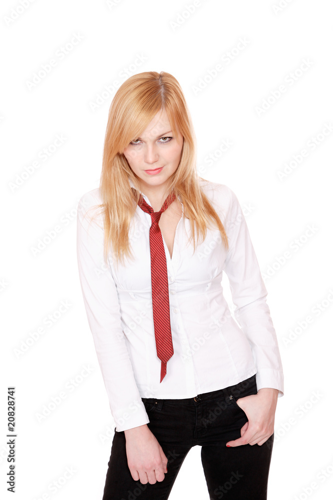 Portrait of a young attractive business woman. Portrait of a young attractive business woman.