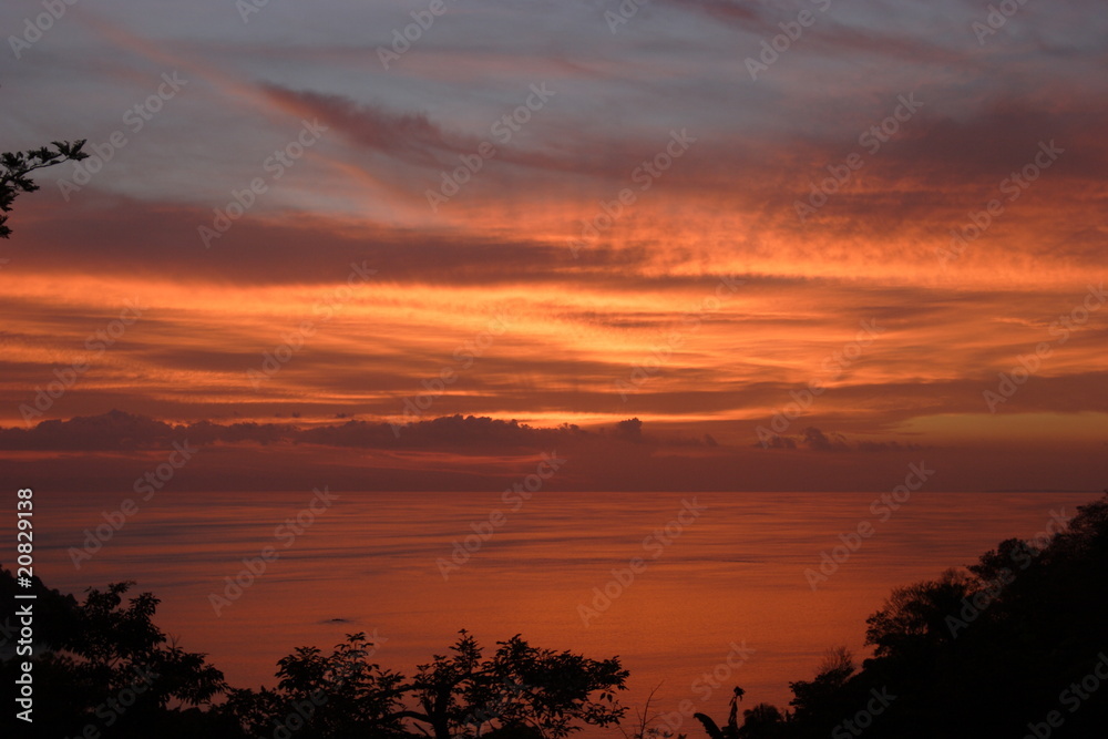 Beautiful sunset over Costa Rica. Red sky.. Beautiful sunset over Costa Rica. Red sky..