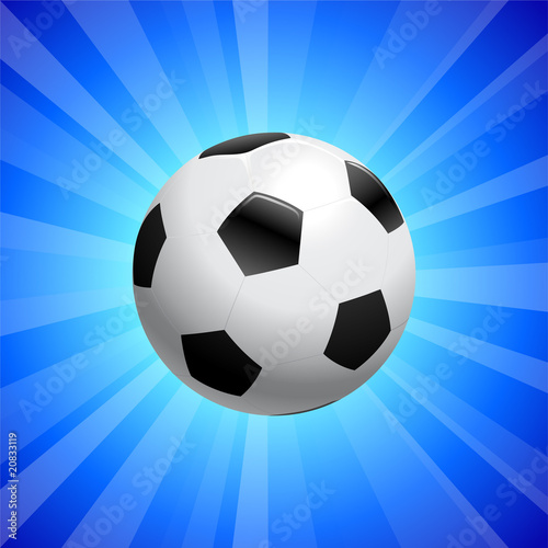 Soccer Ball on Blue Background