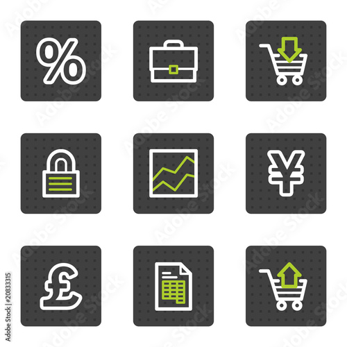 E-business web icons, grey square buttons series