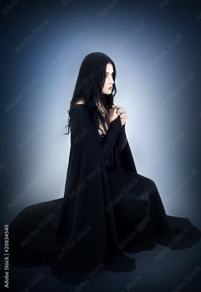 A series. A portrait of the girl in Gothic style A series. A portrait of the girl in Gothic style