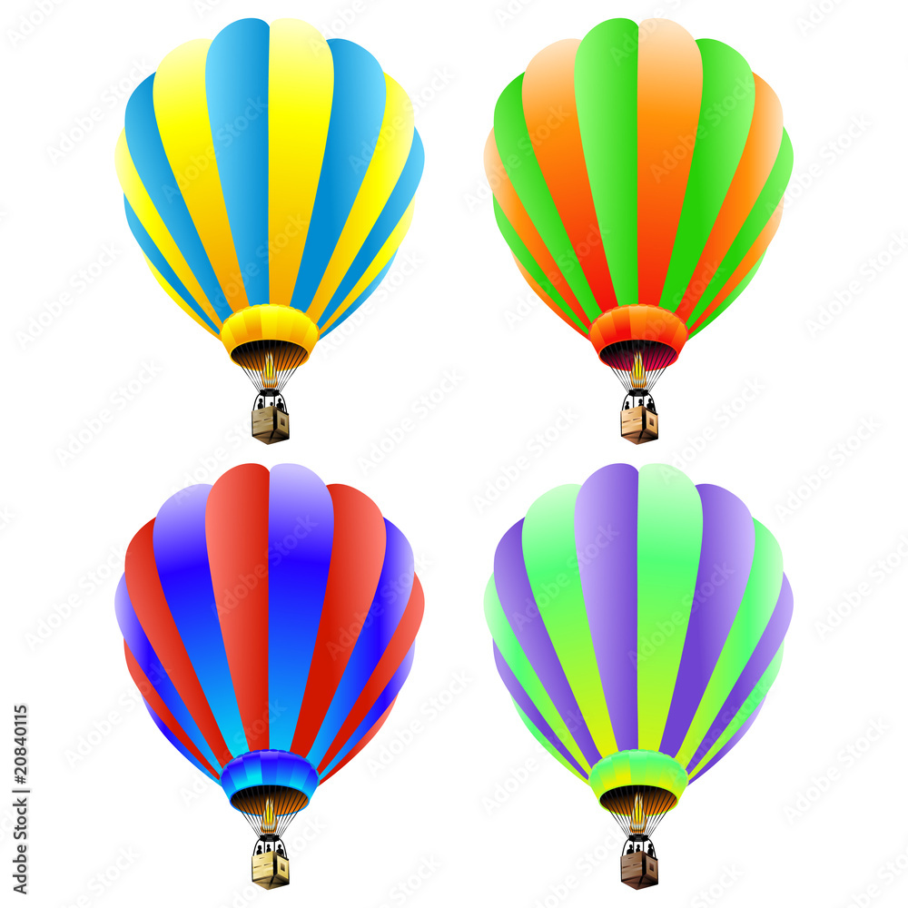 Fototapeta premium Vector set of hot air balloons