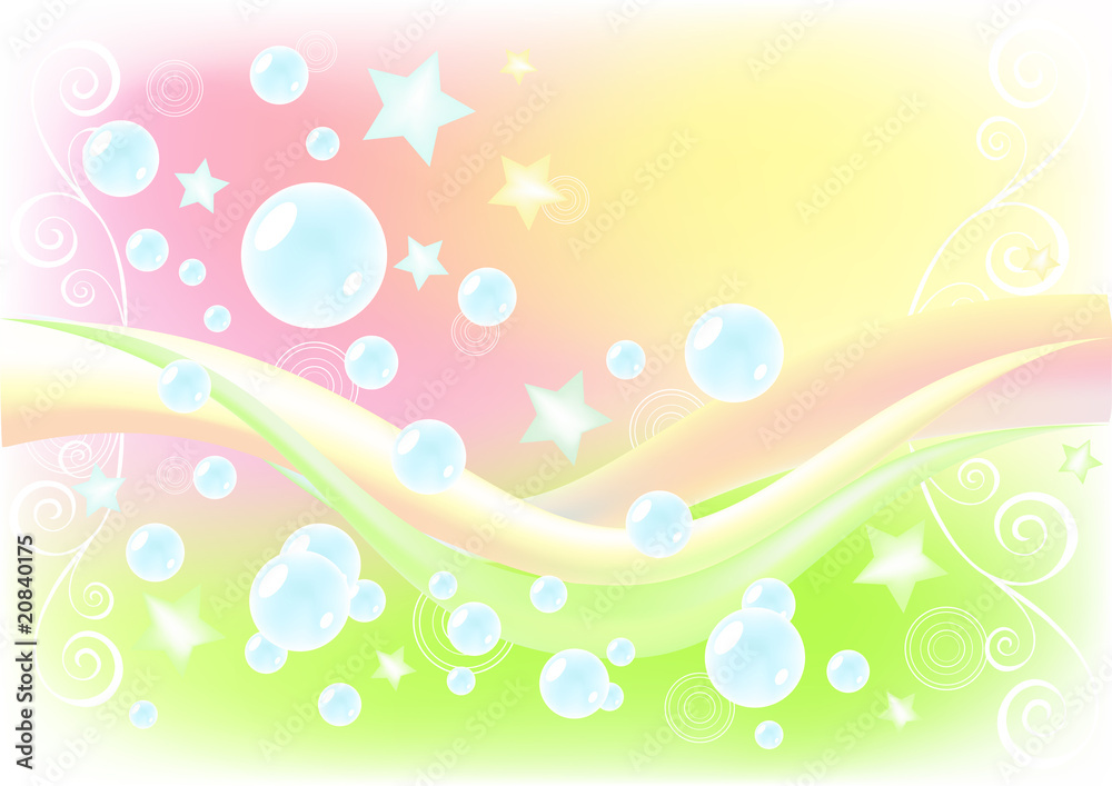 Air background with soap bubbles.