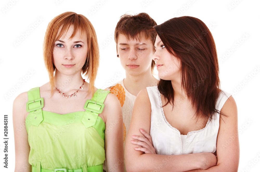 Group of people with teenager's problems. Isolated. Group of people with teenager's problems. Isolated.