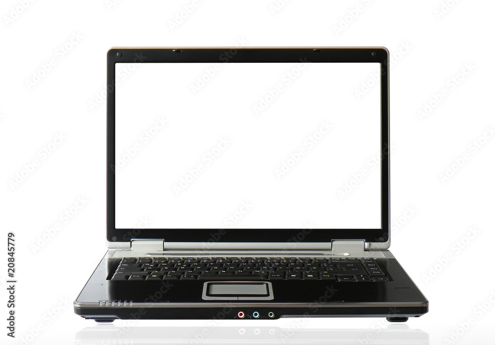 laptop z białym ekranem na białym tle laptop z białym ekranem na białym tle