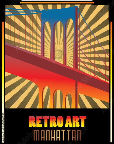 puente retro en vector