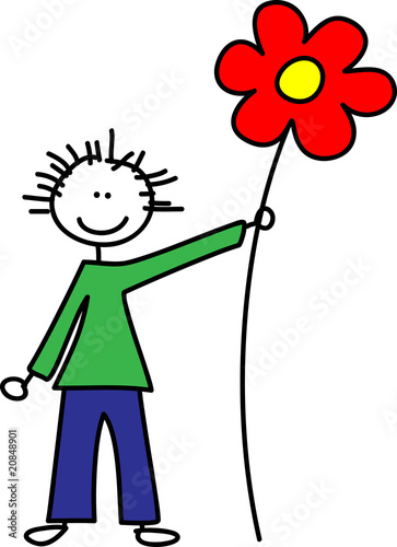 Junge mit Blume