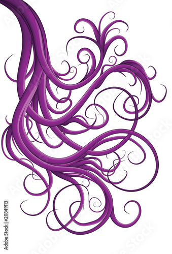 Hand drawn illustrated jumbled purple swirls
