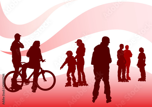 Skates and bike people