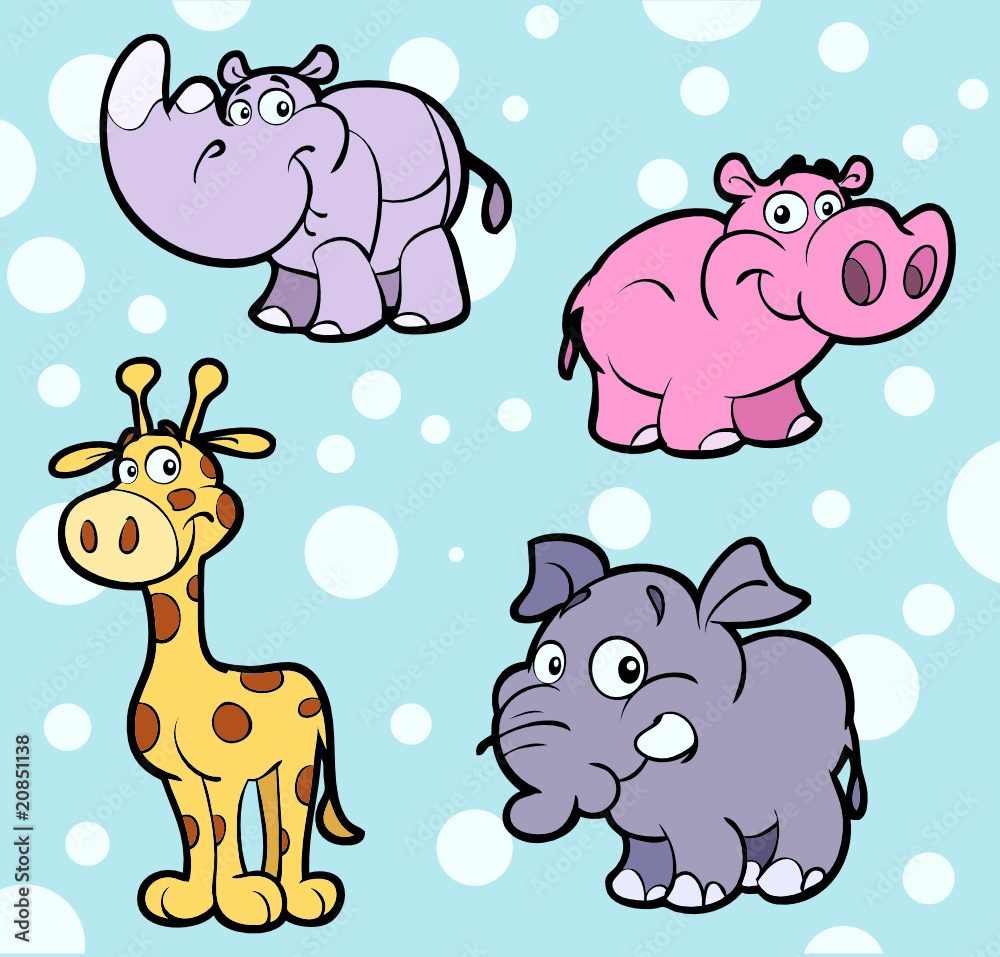 collection of cute  african animals