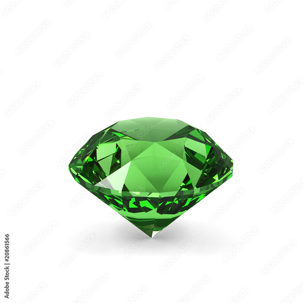 Diamond crystal isolated on white background.