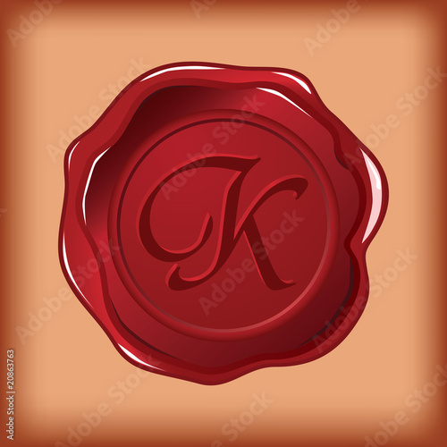wax sealed monogram K vector