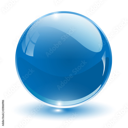 3D crystal sphere photo