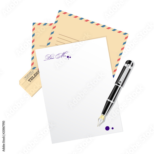 Message. Blank, paper for message.