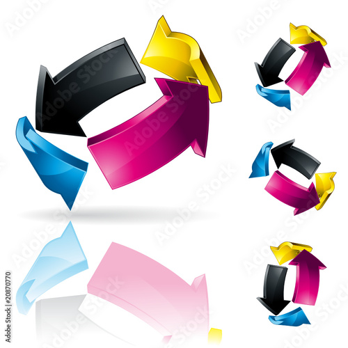 CMYK/CMJN arrows printer cycle photo