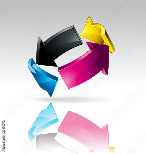 CmYK/CMJN arrows printer cycle