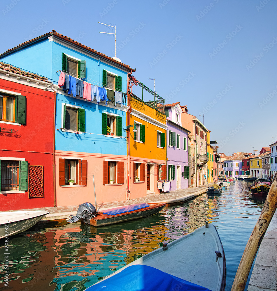 colorful houses Burano. Italy
