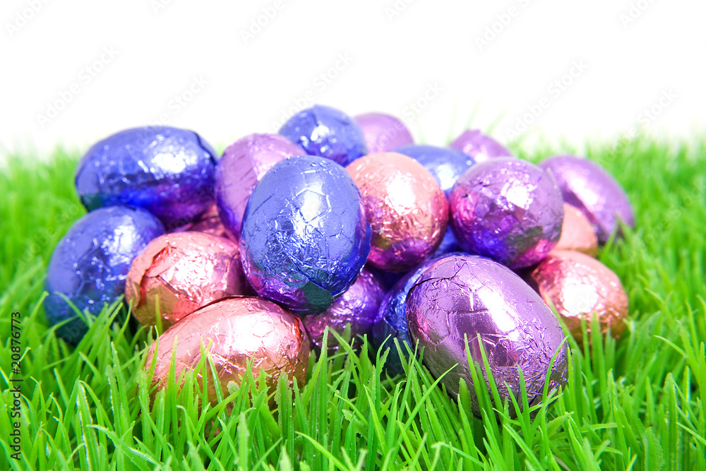 Fototapeta premium easter eggs in grass
