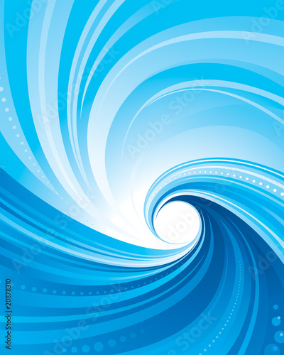 Abstract Blue swirl wave background. vector layered.