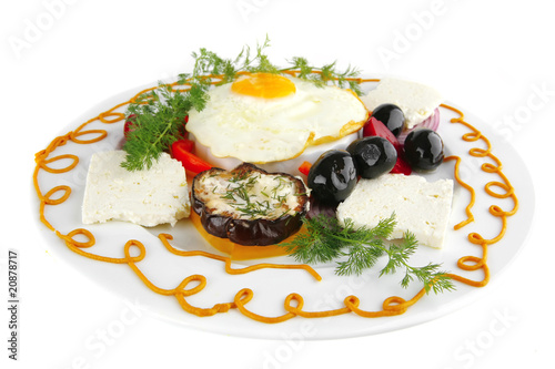 fried egg served on white plate