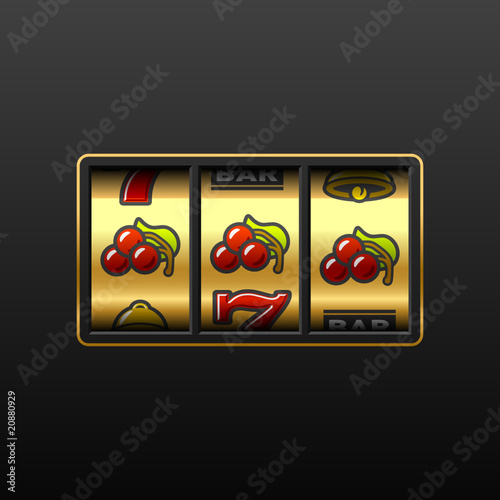 Cherries. Winning in slot machine. Vector.