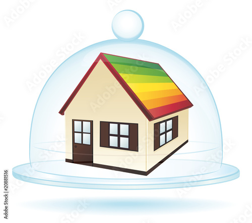 Little house under a glass bell. Protection concept ll.