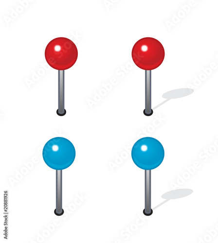 Group of map navigation icons and pin